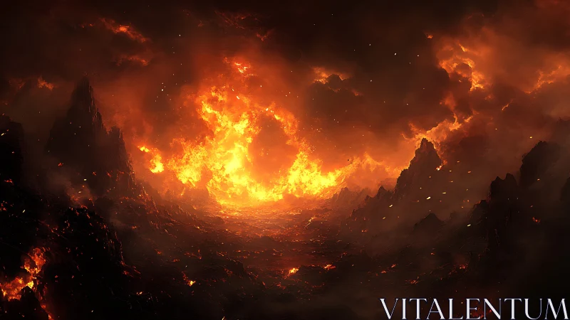 Volcanic Eruption with Infernal Magma Plume and Atmospheric Pyrolysis