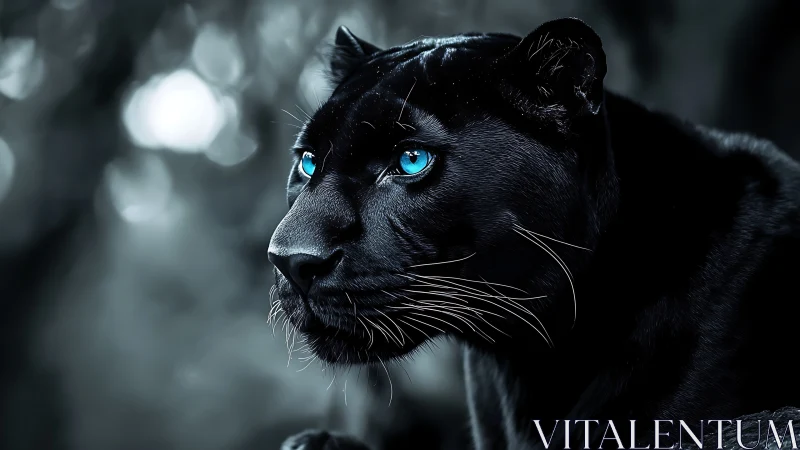 Black Panther with Striking Blue Eyes