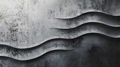 Layered concrete wave relief shows graded curvature and shadow depth