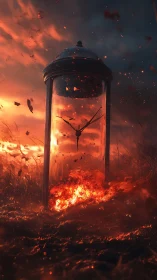 Flaming twilight hourglass lets molten minutes escape