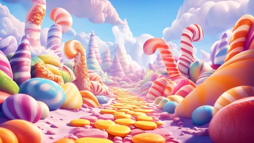 Candy Kingdom Fantasy: A Surreal Digital Landscape