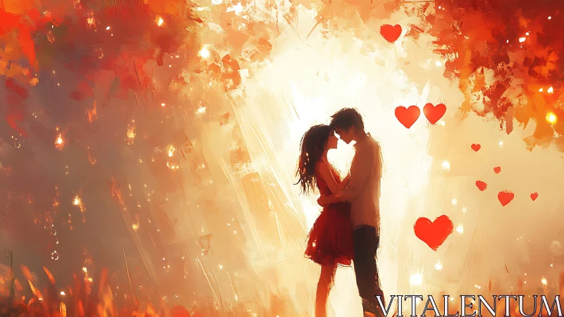 Two Hearts Aflame: A Love Story Painted in Warmth.