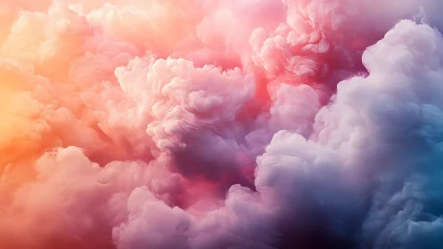 Digital painting of luminous pastel clouds in soft gradients.
