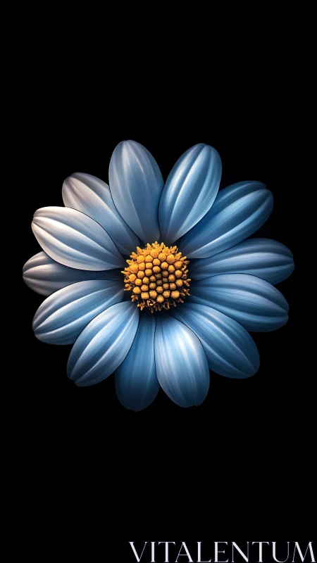 Serene Blue Daisy with Golden Heart.