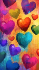 Colorful Hearts Pop Art Composition.