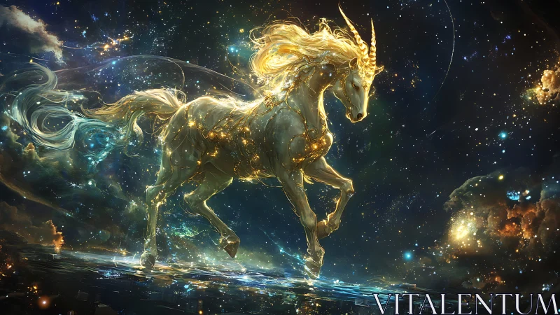 Digital rendering depicts luminous equine figure in space