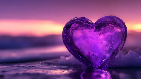Crystalline Heart Glows Against Twilight's Embrace