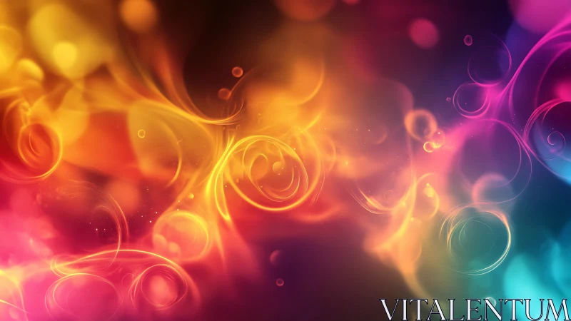 Color storms twirl into glowing spiral ribbons of light