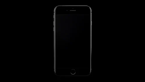 Sleek smartphone silhouette against deep black.