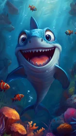 Baby shark beams wide smiles while touring coral alley