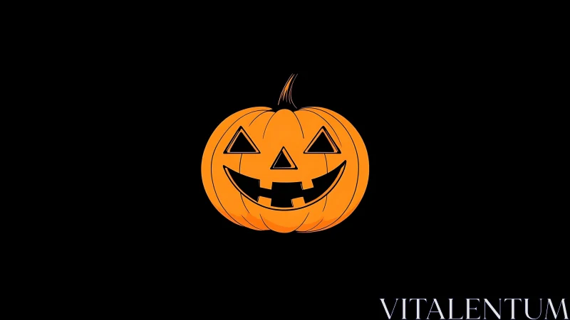 Glowing jack o lantern silhouette on deep black background.