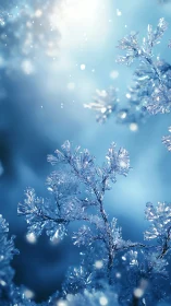 Macro crystalline foliage in luminous winter depth of field.