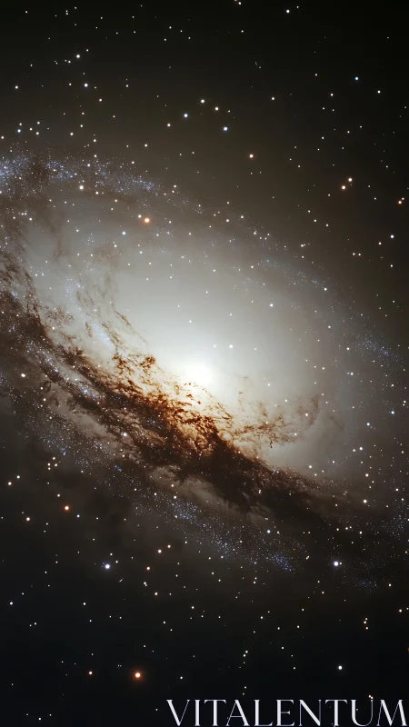 Edge-on spiral galaxy core reveals dense dust lane structure