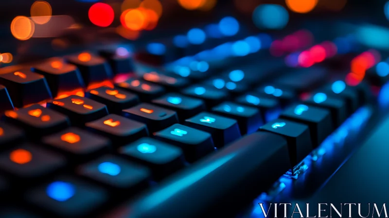 Mechanical keyboard glows with vibrant RGB gaming backlight.