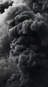 Towering storm clouds rise in a dark, cinematic sky