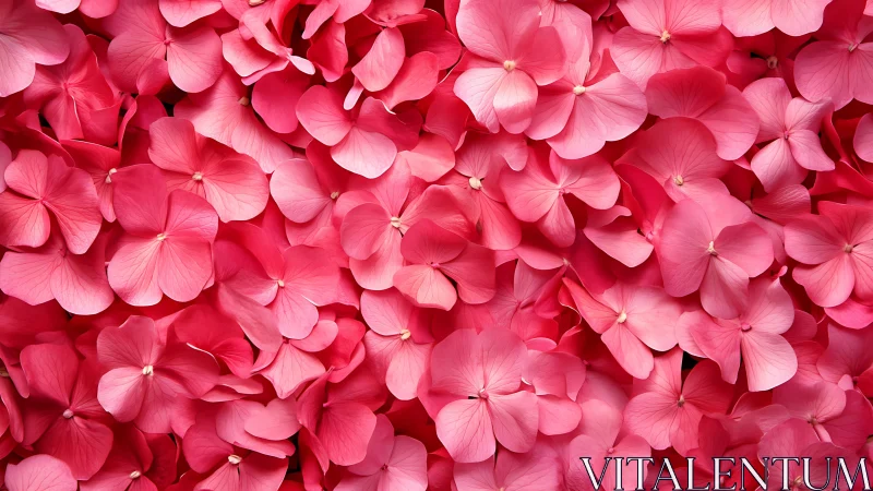 Pink Clustered Flower Petals Close-up Shot.