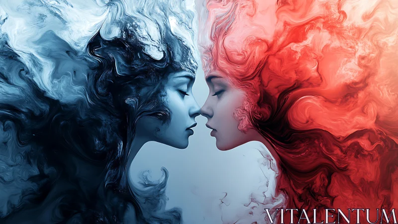 Two Profiles in Fluid Color Contrast