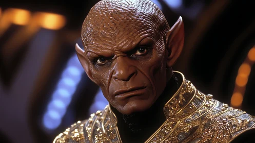 Regal extraterrestrial commander rendered in cinematic detail