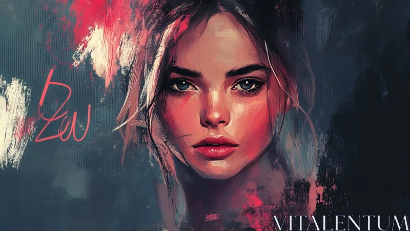 Brushfire gaze in electric dusk, a portrait half-remembered.