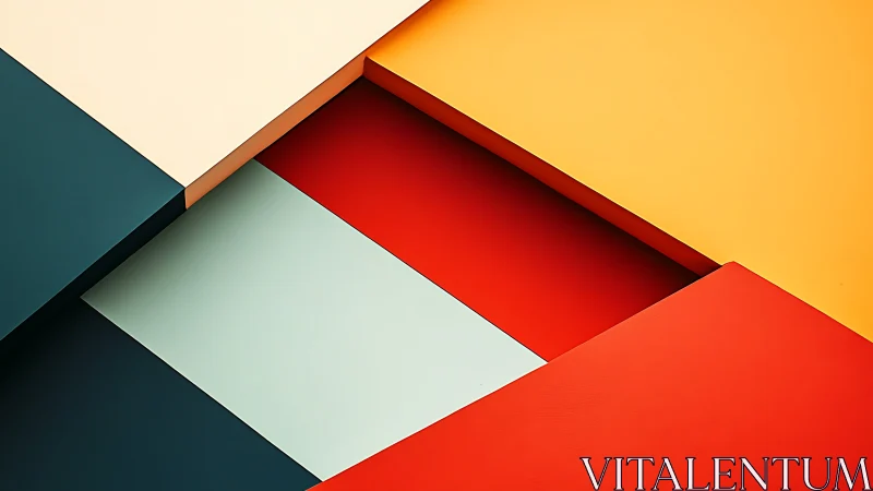 Geometric color planes in layered minimalist abstract composition.