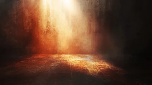 Warm light spilling onto a quiet, weathered floor.