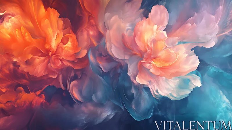 Abstract floral nebula rendered in luminous digital painting