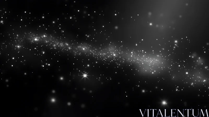 Monochrome stellar field with dense diagonal star band.