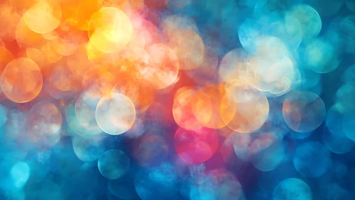 Vibrant Abstract Bokeh Lights in Blue and Orange Tones.
