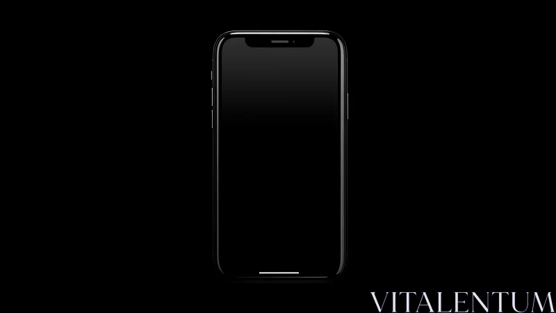 Modern smartphone centered against black background with minimalist presentation