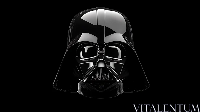 Chrome-dark helmet glows like a midnight monolith in void