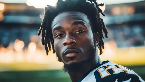 Game day calm rests on a young athlete’s thoughtful gaze