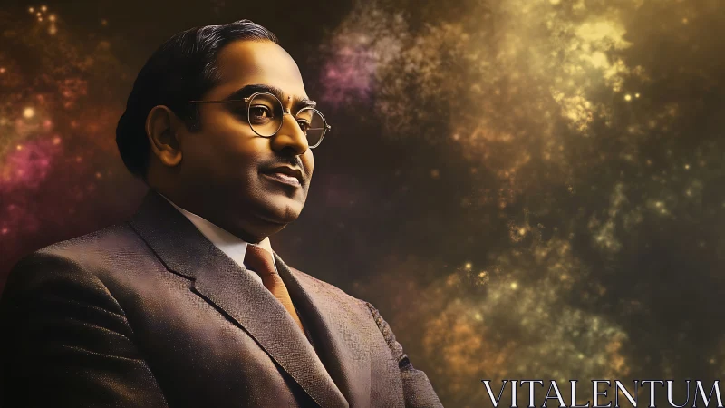 Stargazing scholar in amber galaxies of quiet resolve.