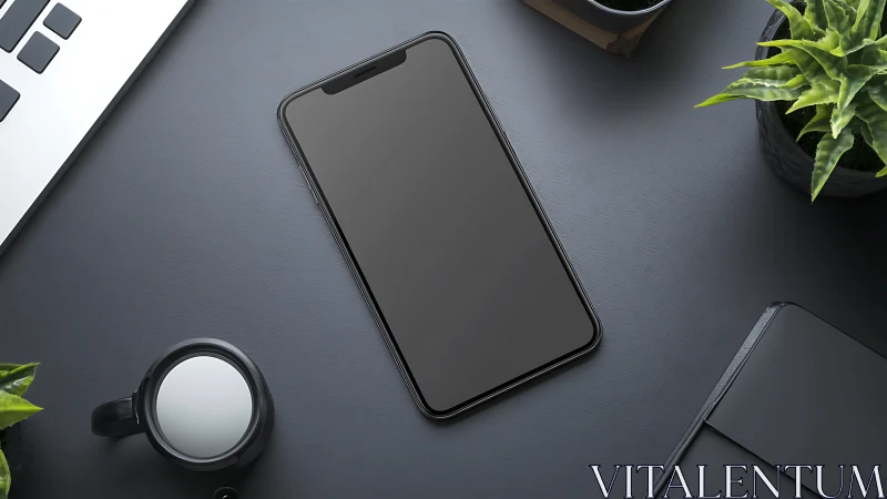 Modern Workspace Setup With Smartphone and Office Essentials