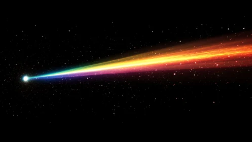 Spectral comet trail renders high-velocity rainbow light dispersion
