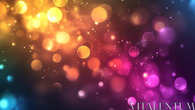 Vibrant abstract bokeh lights in warm and cool gradient style.