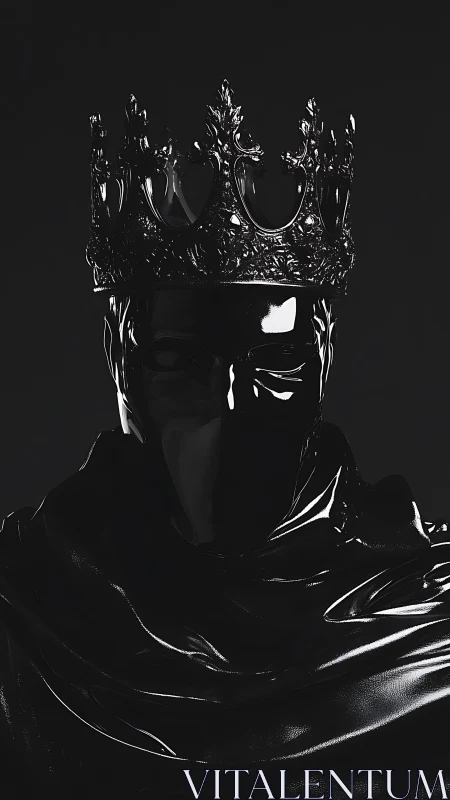 Glossy faceless monarch bust with ornate baroque crown