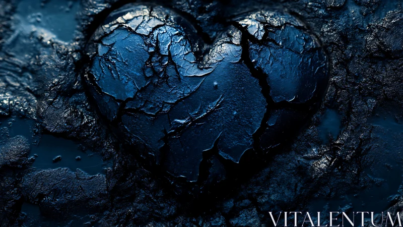Stunning Heart-Shaped Rock Formation Glows in Deep Blue