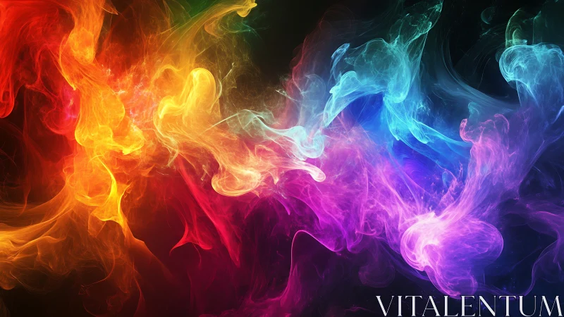 Multicolored volumetric light plumes intersect over dark field