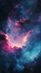 Ionized nebula cavity with high-contrast magenta and cyan gas gradients