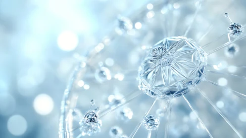 Crystal molecular network with radiant glass nodes.