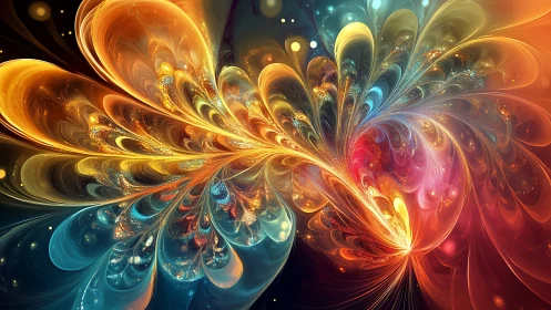 Swirling Cosmic Petals in a Luminous Color Dance.