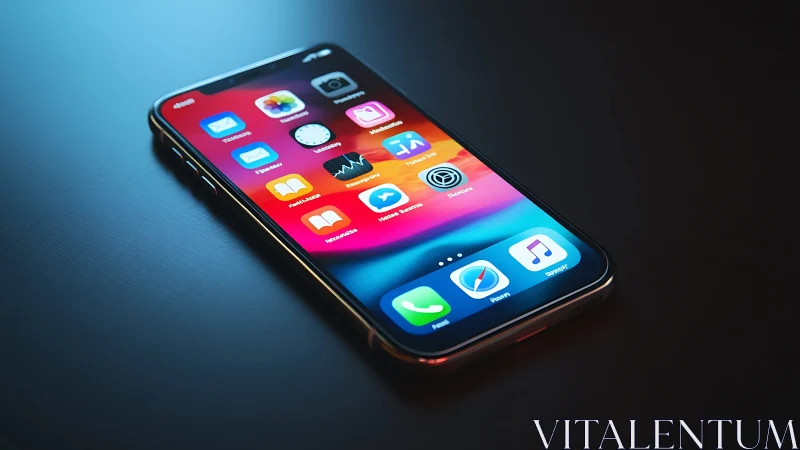 Neon-Soaked Device: Rainbow App Ecosystem on Glass.
