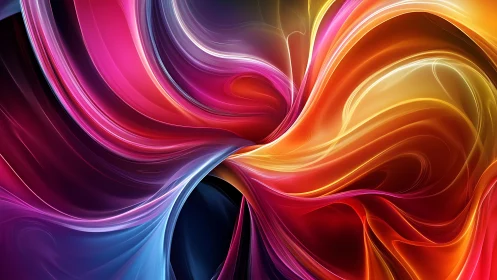 Colorful flowing abstract waves in bright digital art.