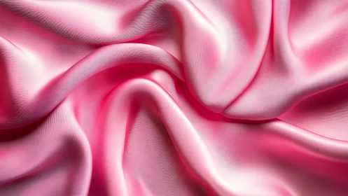 Soft pink fabric with dimensional wave formations and light reflection patterns