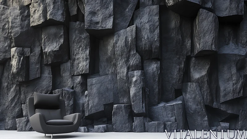 Three-Dimensional Basalt Wall with Architectural Interior.