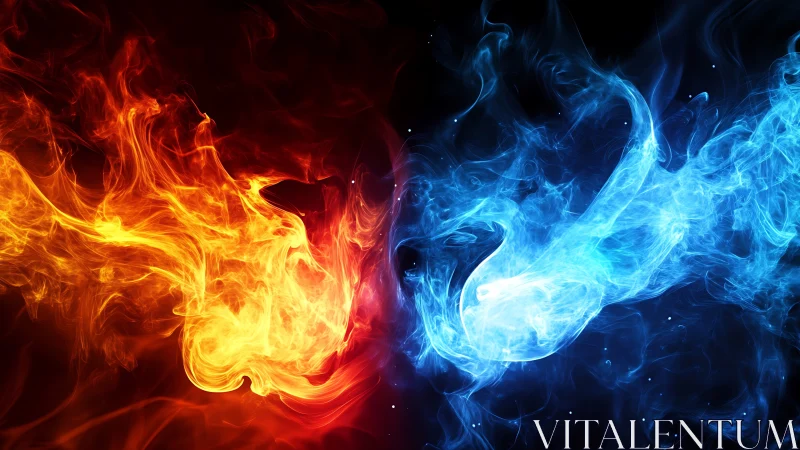 Fire and Ice: Opposing Elemental Forces in Dynamic Collision.