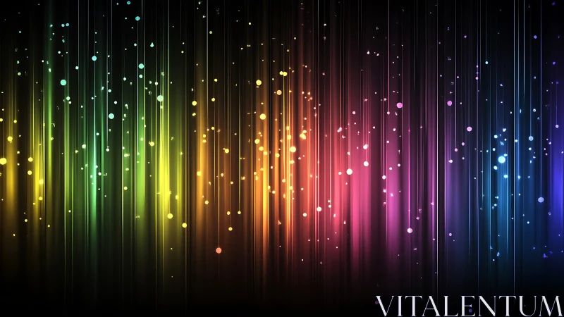 Prismatic light streams whisper upward through glittering night