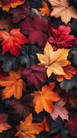 Velvet ember leaves in moody autumn tapestry hush.