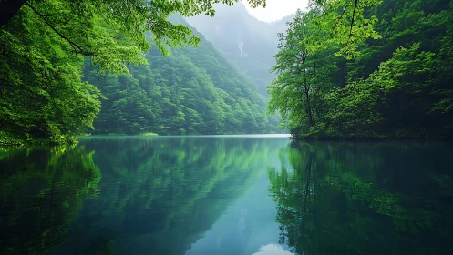 Mirrorlake grove where whispering forests drink their sky.