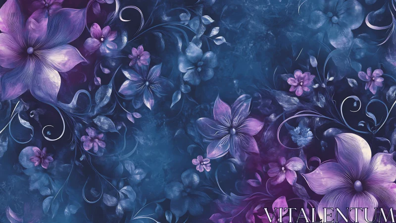 Twilight Bloom Cascade: Where Purple Meets Blue Infinity.